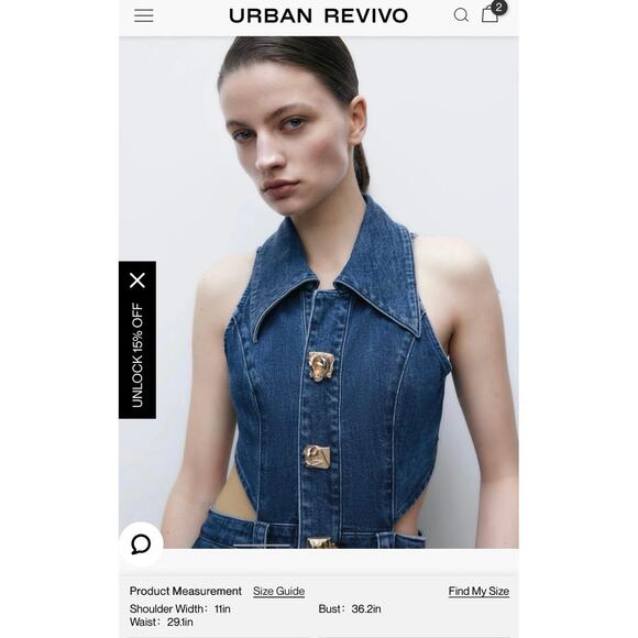 Urban Revivo Cut-Out Denim Maxi Dress US 4 / small - Picture 12 of 12